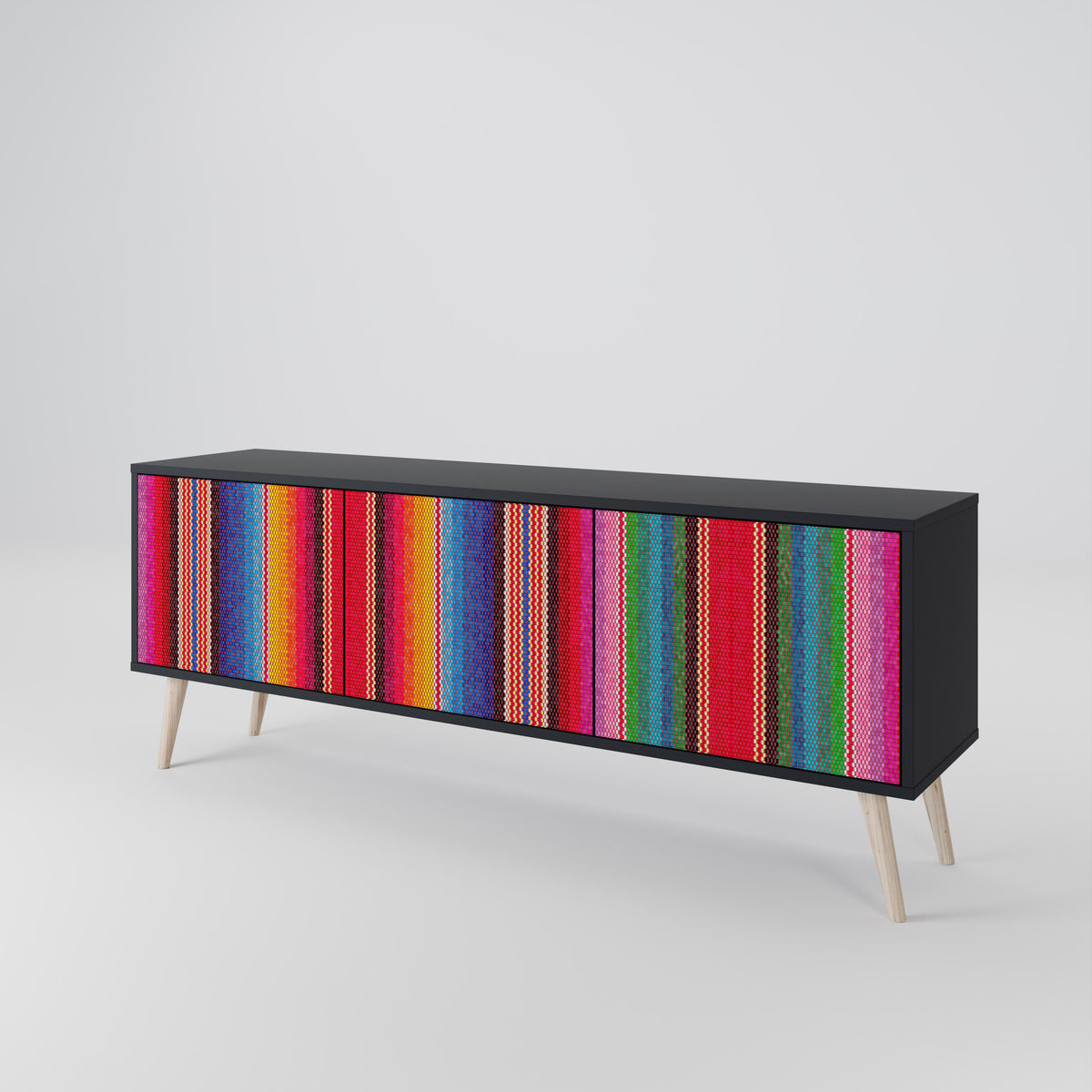 ETHNIC MEXICAN 3-Door TV Cabinet