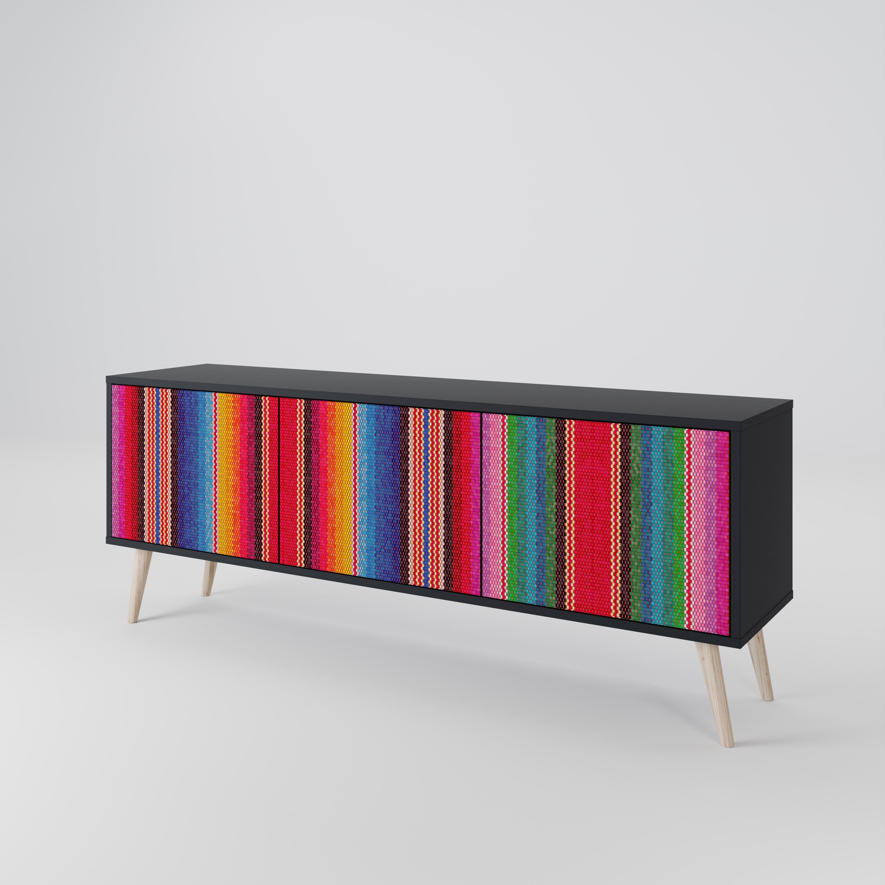 ETHNIC MEXICAN 3-Door TV Cabinet