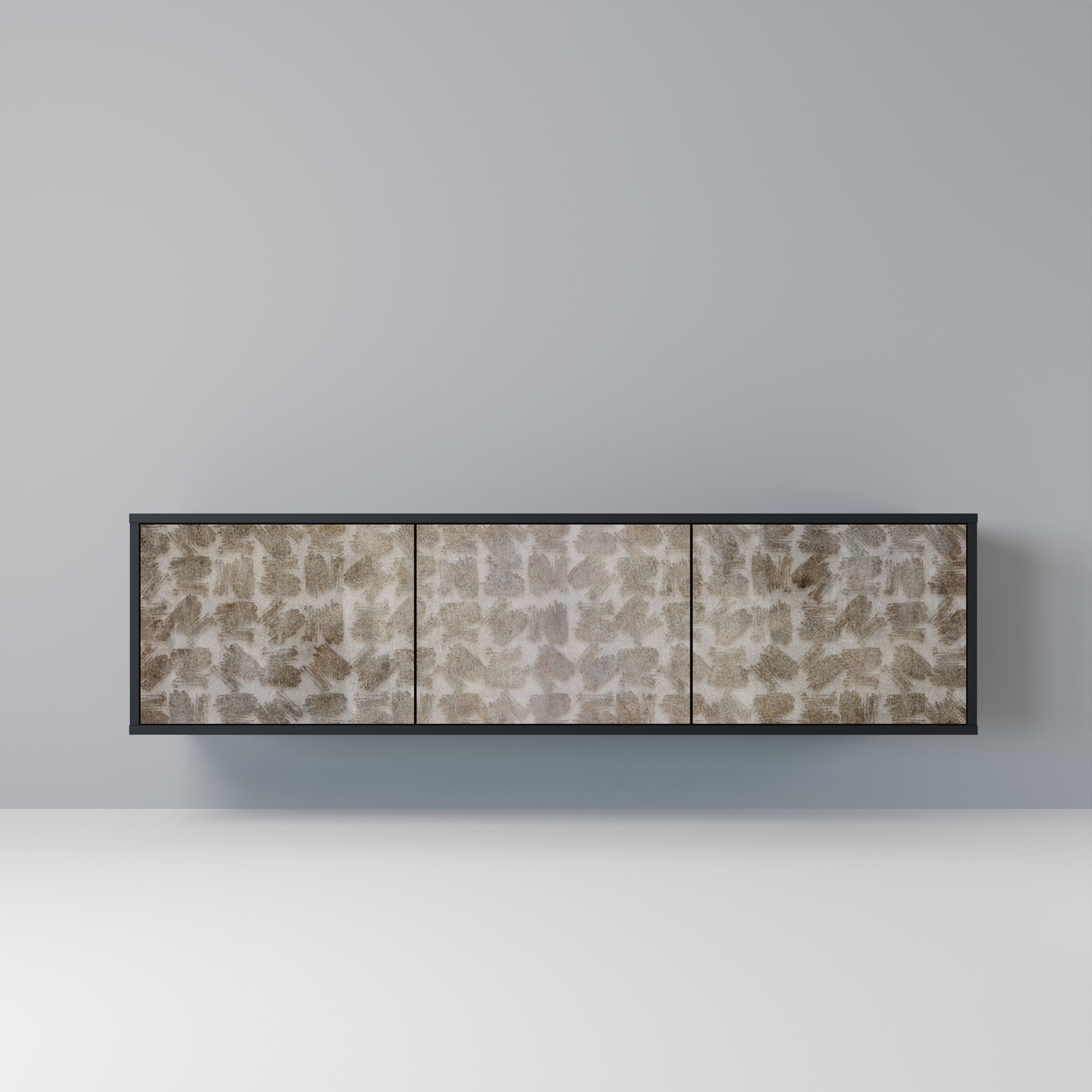 SLIGHTLY BLURRED Móvel de TV com 3 Portas em Acabamento Preto