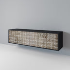 SLIGHTLY BLURRED Móvel de TV com 3 Portas em Acabamento Preto