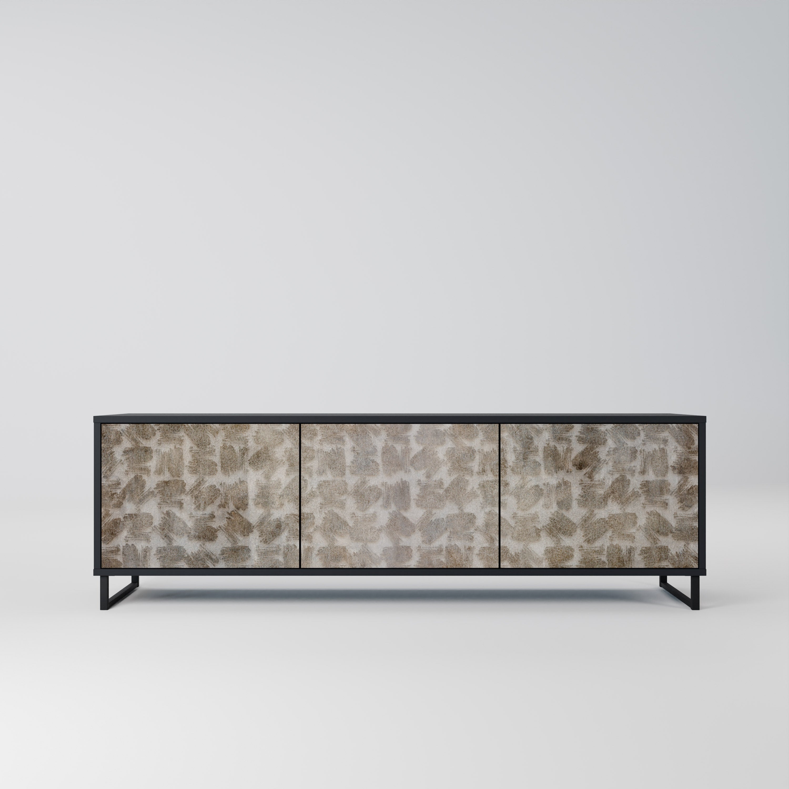 SLIGHTLY BLURRED Móvel de TV com 3 Portas em Acabamento Preto