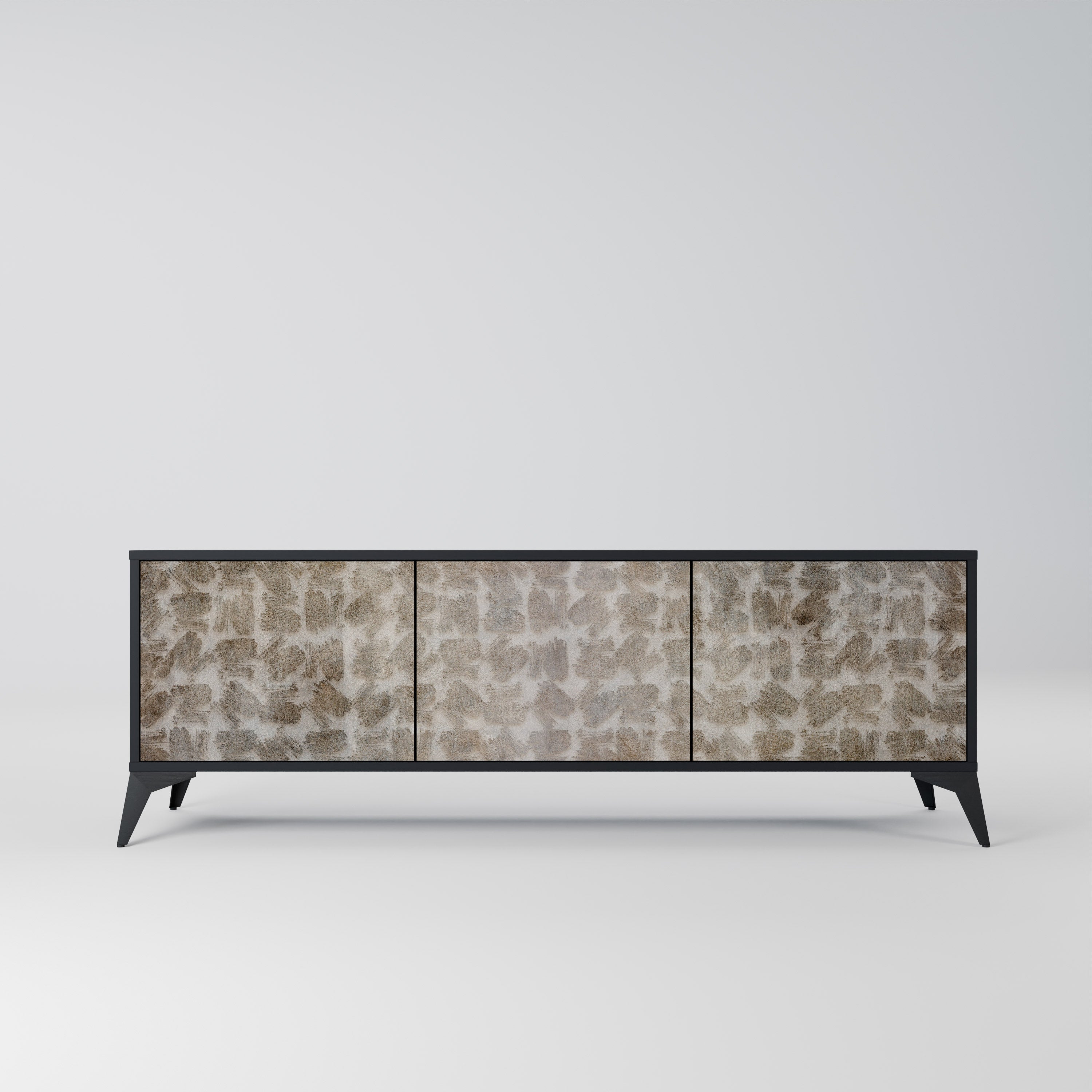 SLIGHTLY BLURRED Móvel de TV com 3 Portas em Acabamento Preto