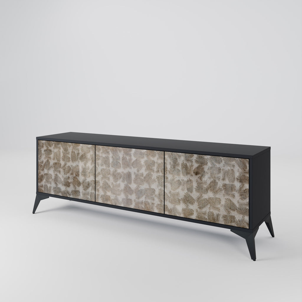 SLIGHTLY BLURRED Móvel de TV com 3 Portas em Acabamento Preto