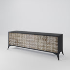 SLIGHTLY BLURRED Móvel de TV com 3 Portas em Acabamento Preto