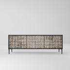 SLIGHTLY BLURRED Móvel de TV com 3 Portas em Acabamento Preto