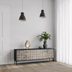 SLIGHTLY BLURRED Móvel de TV com 3 Portas em Acabamento Preto