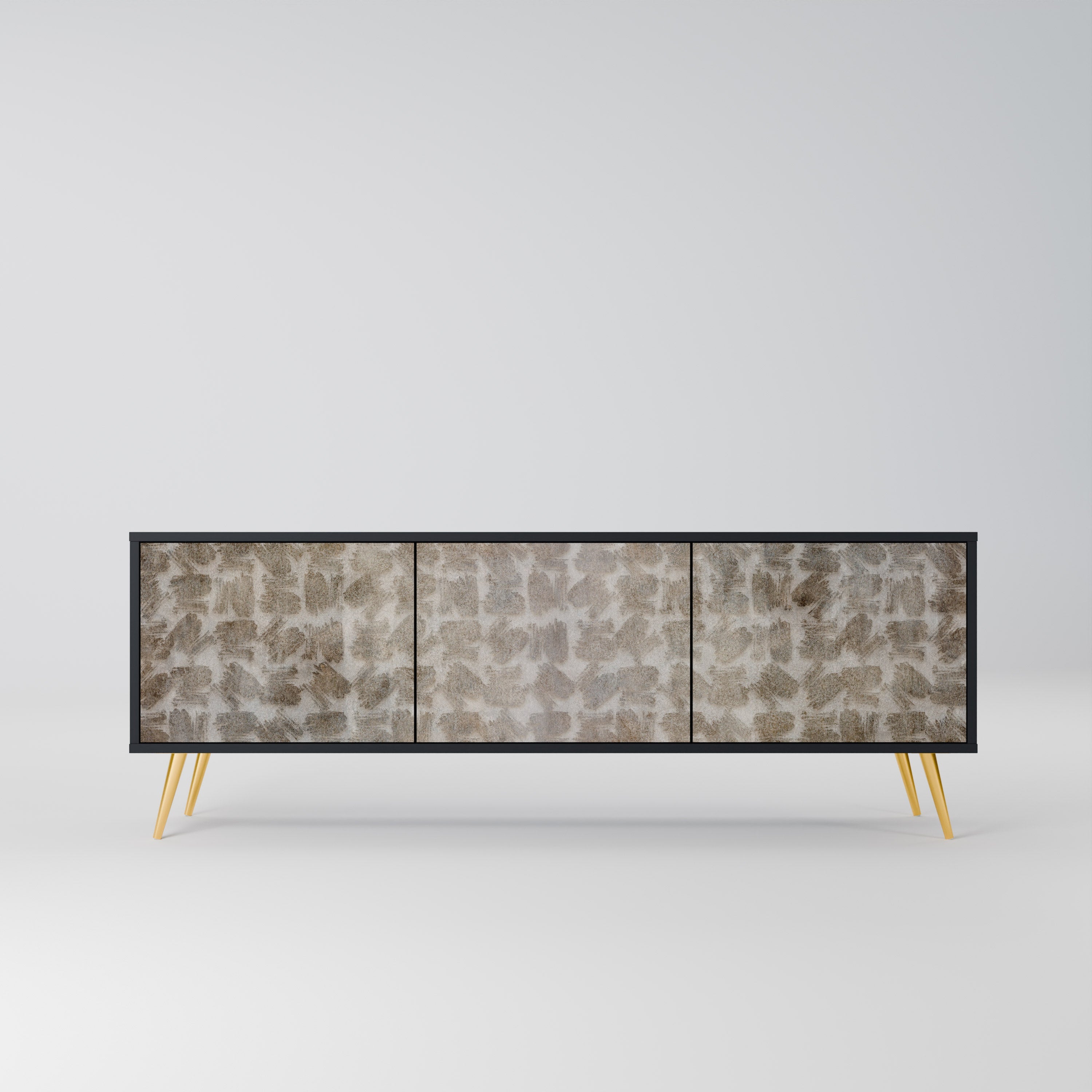 SLIGHTLY BLURRED Móvel de TV com 3 Portas em Acabamento Preto