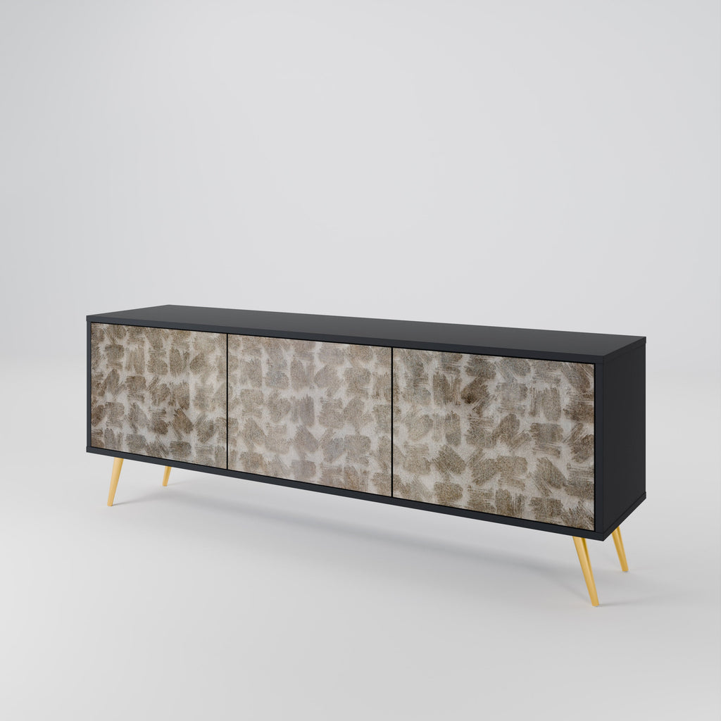 SLIGHTLY BLURRED Móvel de TV com 3 Portas em Acabamento Preto