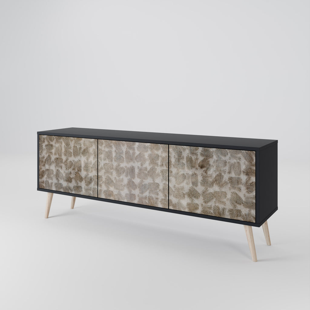 SLIGHTLY BLURRED Móvel de TV com 3 Portas em Acabamento Preto