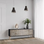 SLIGHTLY BLURRED Móvel de TV com 3 Portas em Acabamento Preto