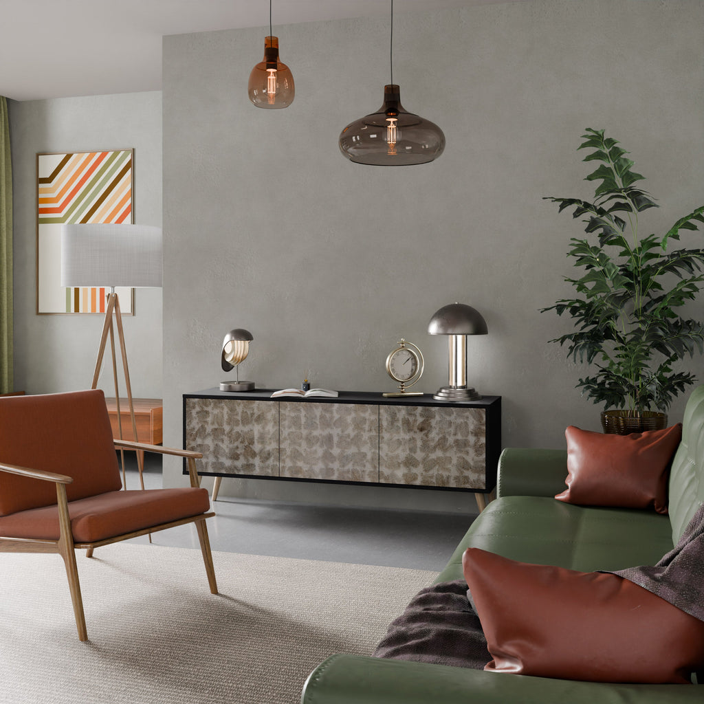 SLIGHTLY BLURRED Móvel de TV com 3 Portas em Acabamento Preto