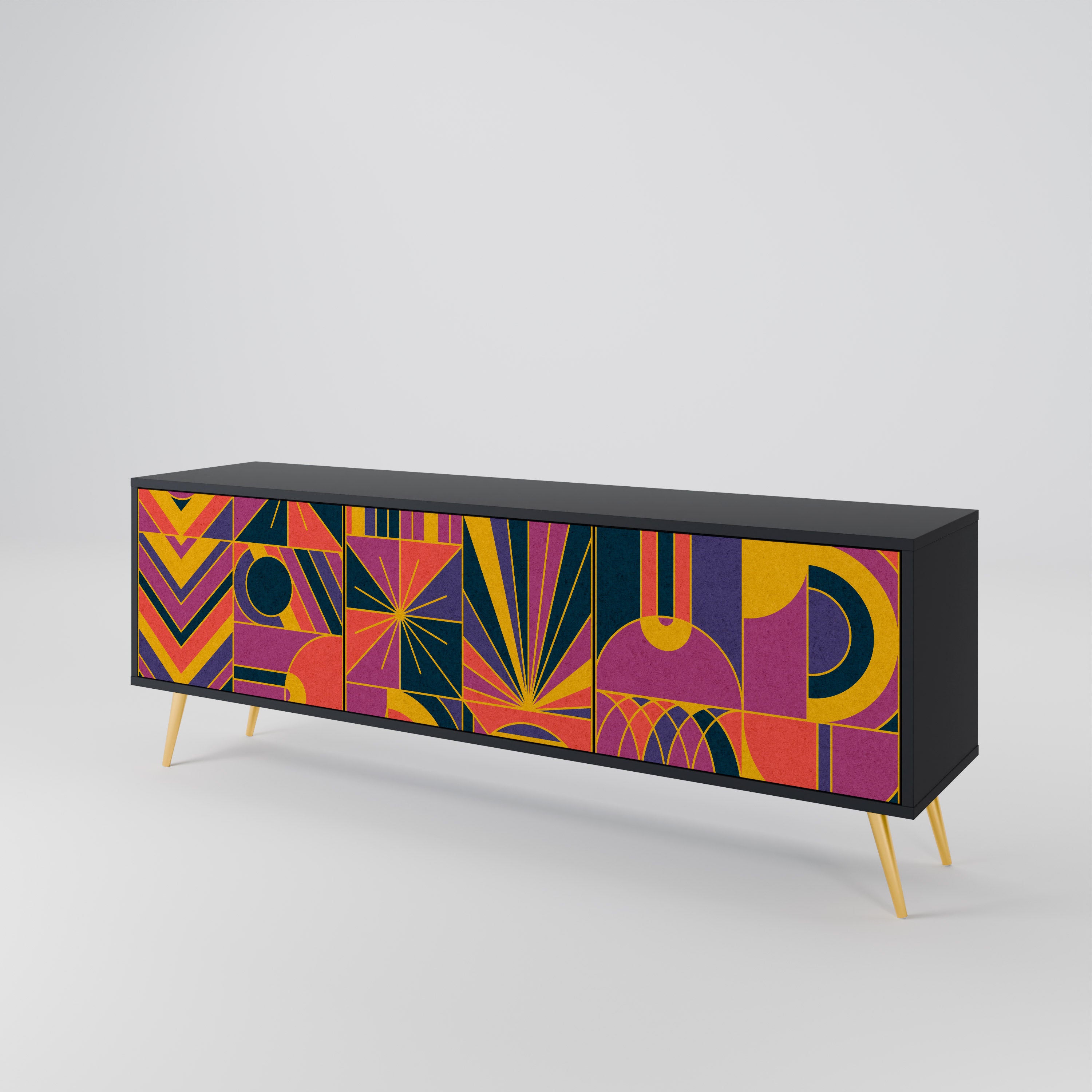ELECTRIC PATTERNS 3-Door TV Cabinet