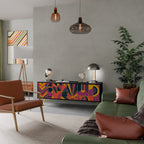 ELECTRIC PATTERNS Móvel de TV com 3 Portas em Acabamento Preto