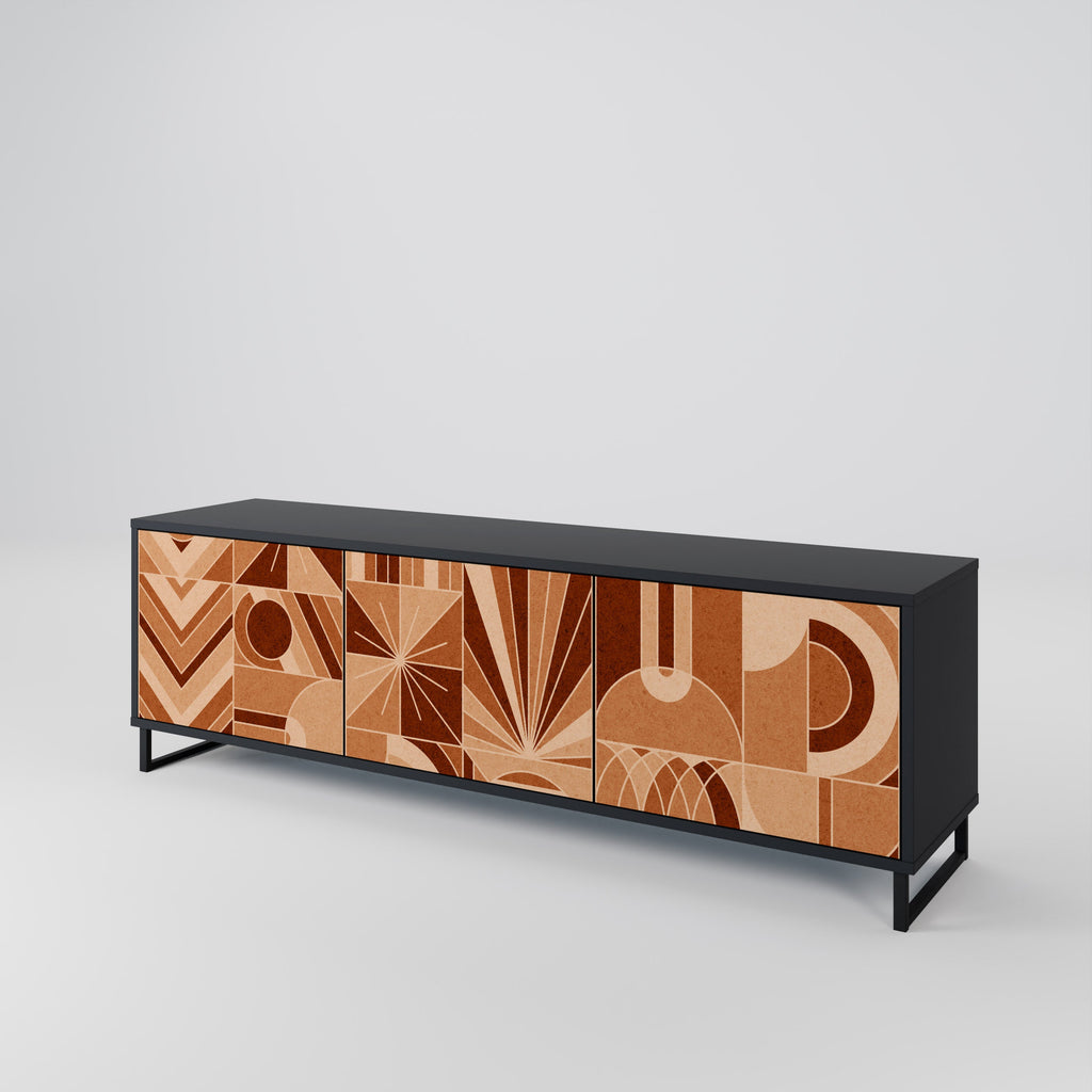 PRISM MOSAIC 3-Door TV Stand in Black Finish