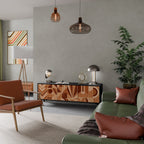 PRISM MOSAIC 3-Door TV Stand in Black Finish