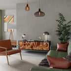 PRISM MOSAIC 3-Door TV Stand in Black Finish