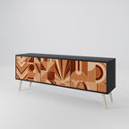 PRISM MOSAIC 3-Door TV Stand in Black Finish