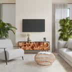 PRISM MOSAIC 3-Door TV Stand in Black Finish