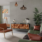 PRISM MOSAIC 3-Door TV Stand in Black Finish