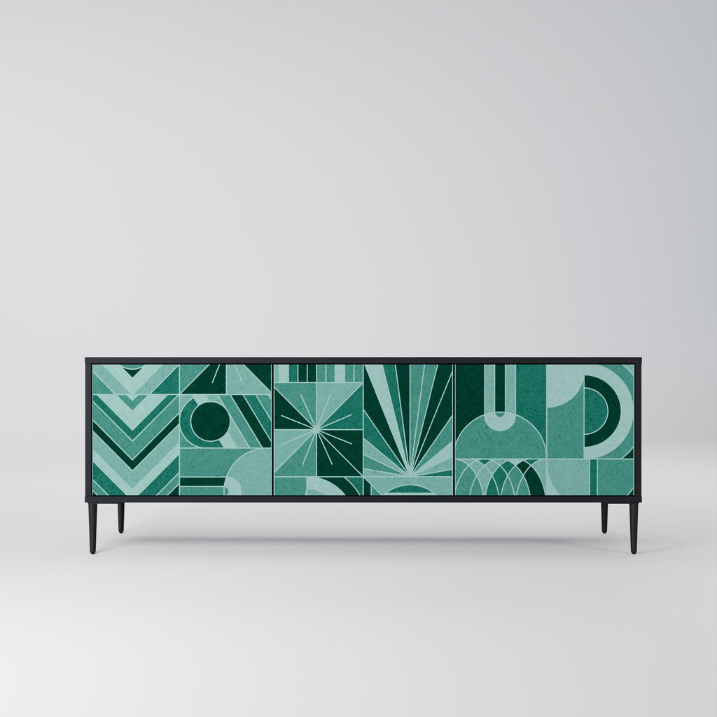 HARMONIC GRID Móvel de TV com 3 Portas em Acabamento Preto