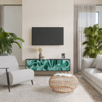 HARMONIC GRID Móvel de TV com 3 Portas em Acabamento Preto