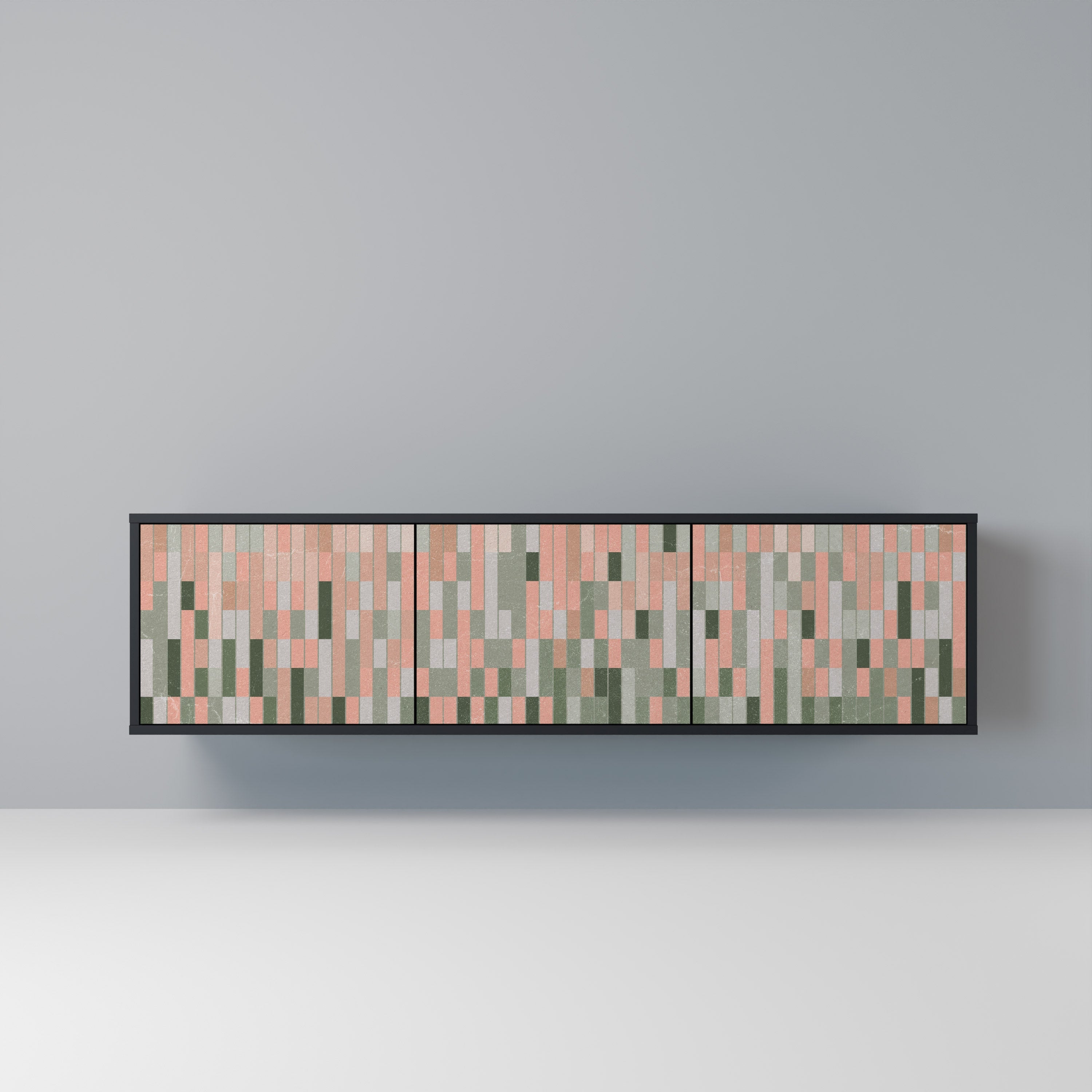 BUILDING THE FUTURE Móvel de TV com 3 Portas em Acabamento Preto