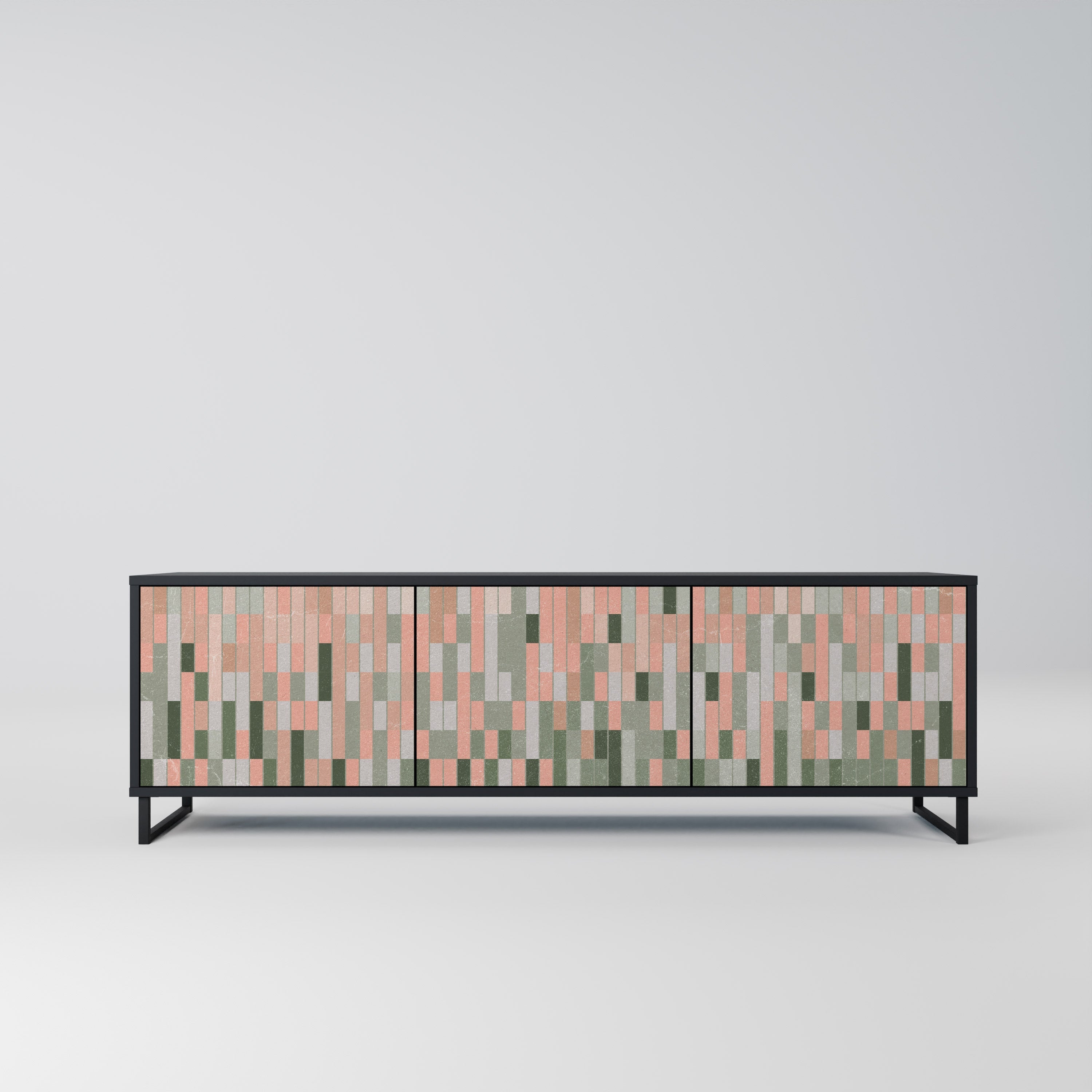 BUILDING THE FUTURE Móvel de TV com 3 Portas em Acabamento Preto