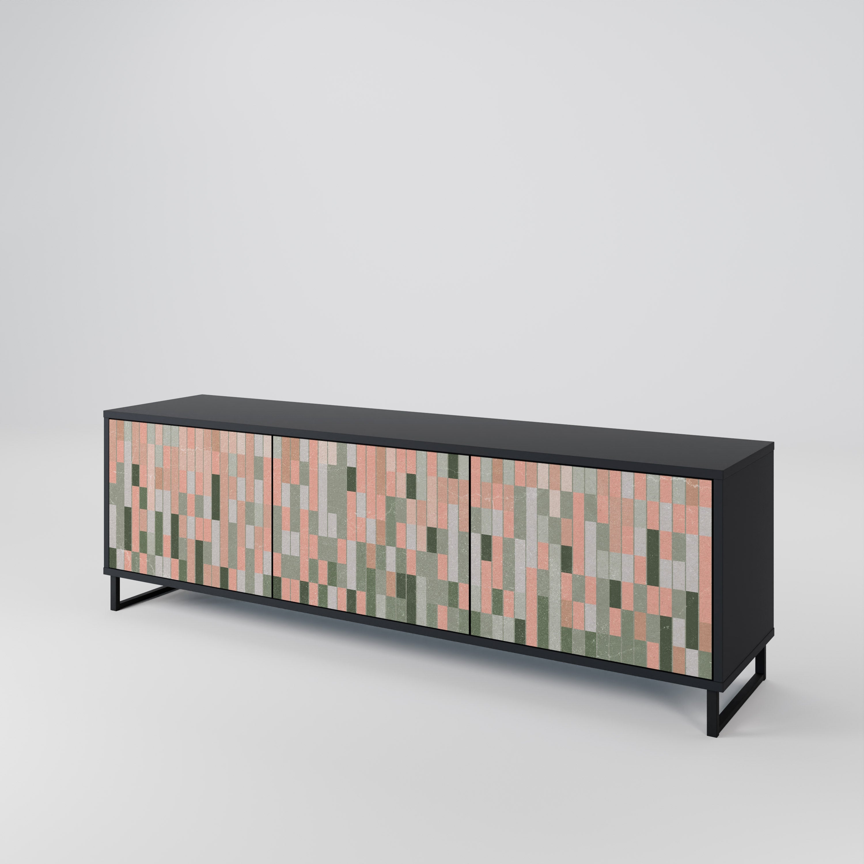 BUILDING THE FUTURE Móvel de TV com 3 Portas em Acabamento Preto