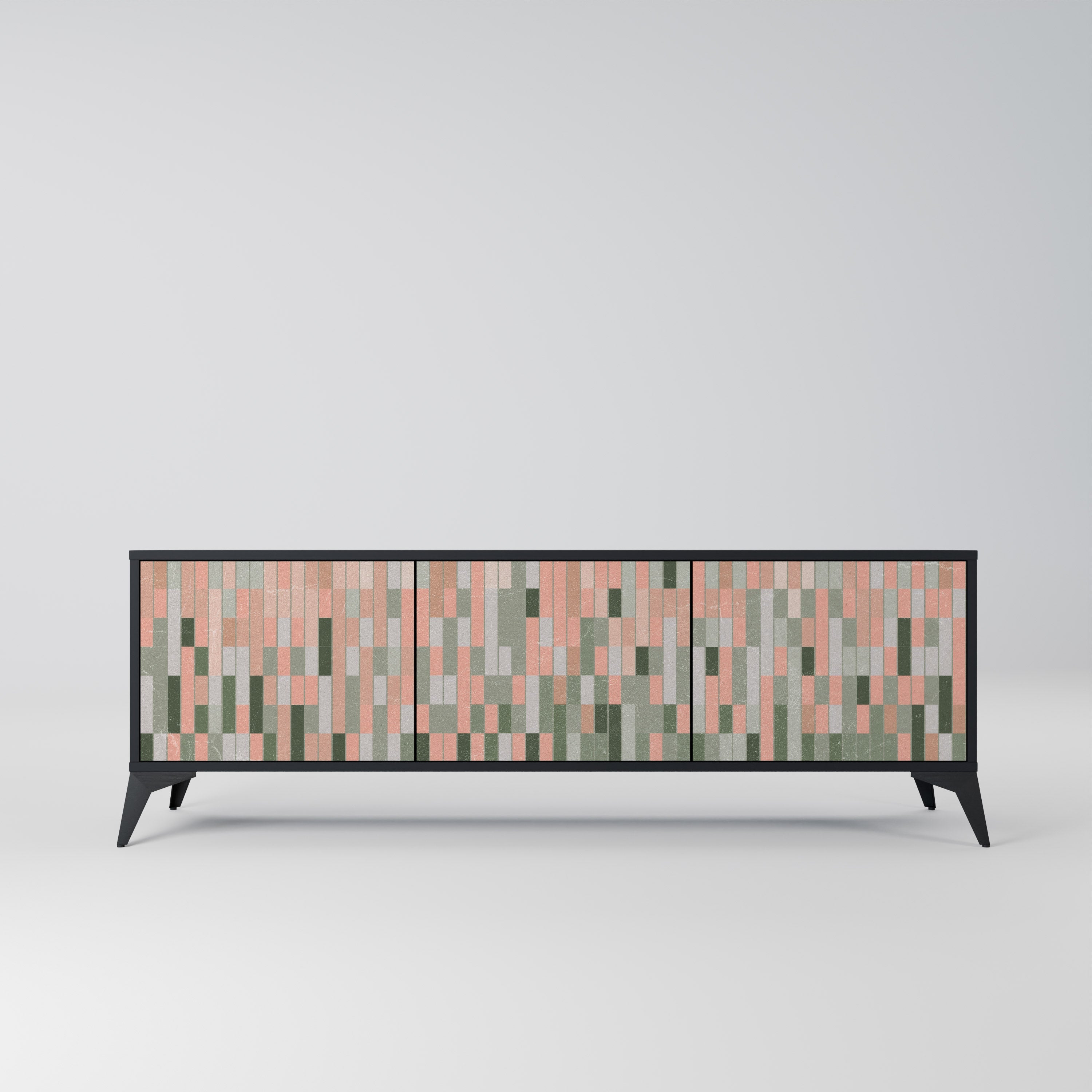 BUILDING THE FUTURE Móvel de TV com 3 Portas em Acabamento Preto