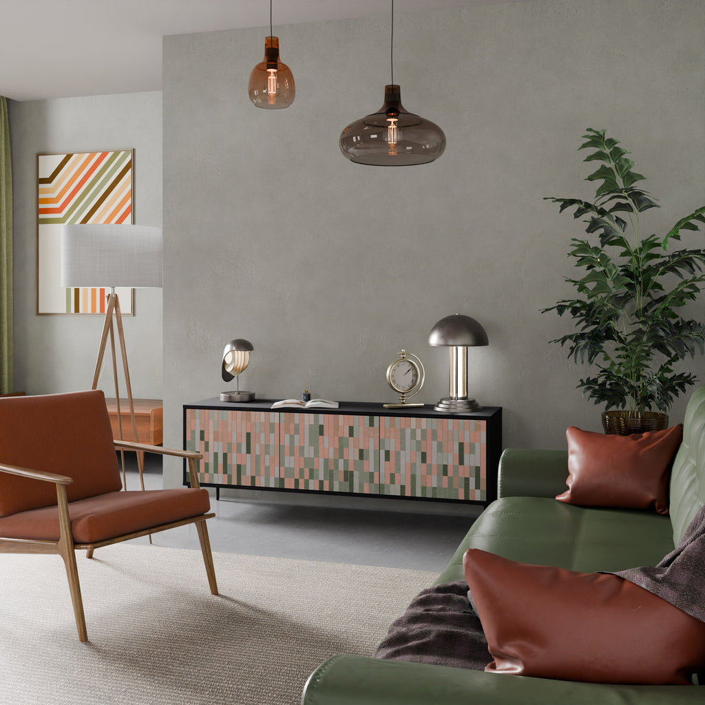 BUILDING THE FUTURE Móvel de TV com 3 Portas em Acabamento Preto