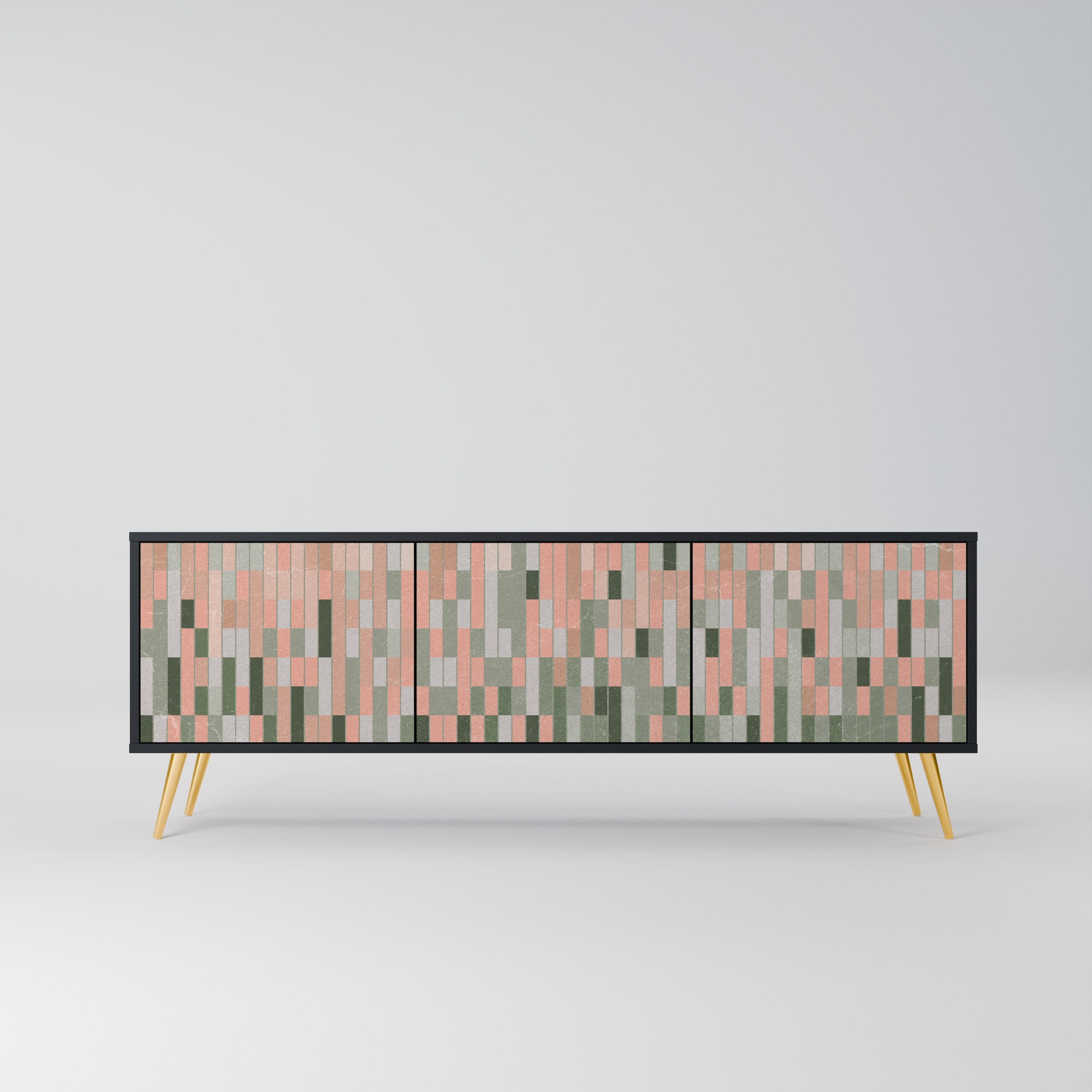 BUILDING THE FUTURE Móvel de TV com 3 Portas em Acabamento Preto