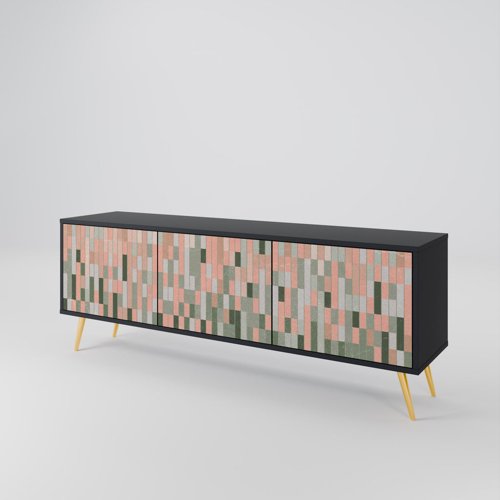 BUILDING THE FUTURE Móvel de TV com 3 Portas em Acabamento Preto