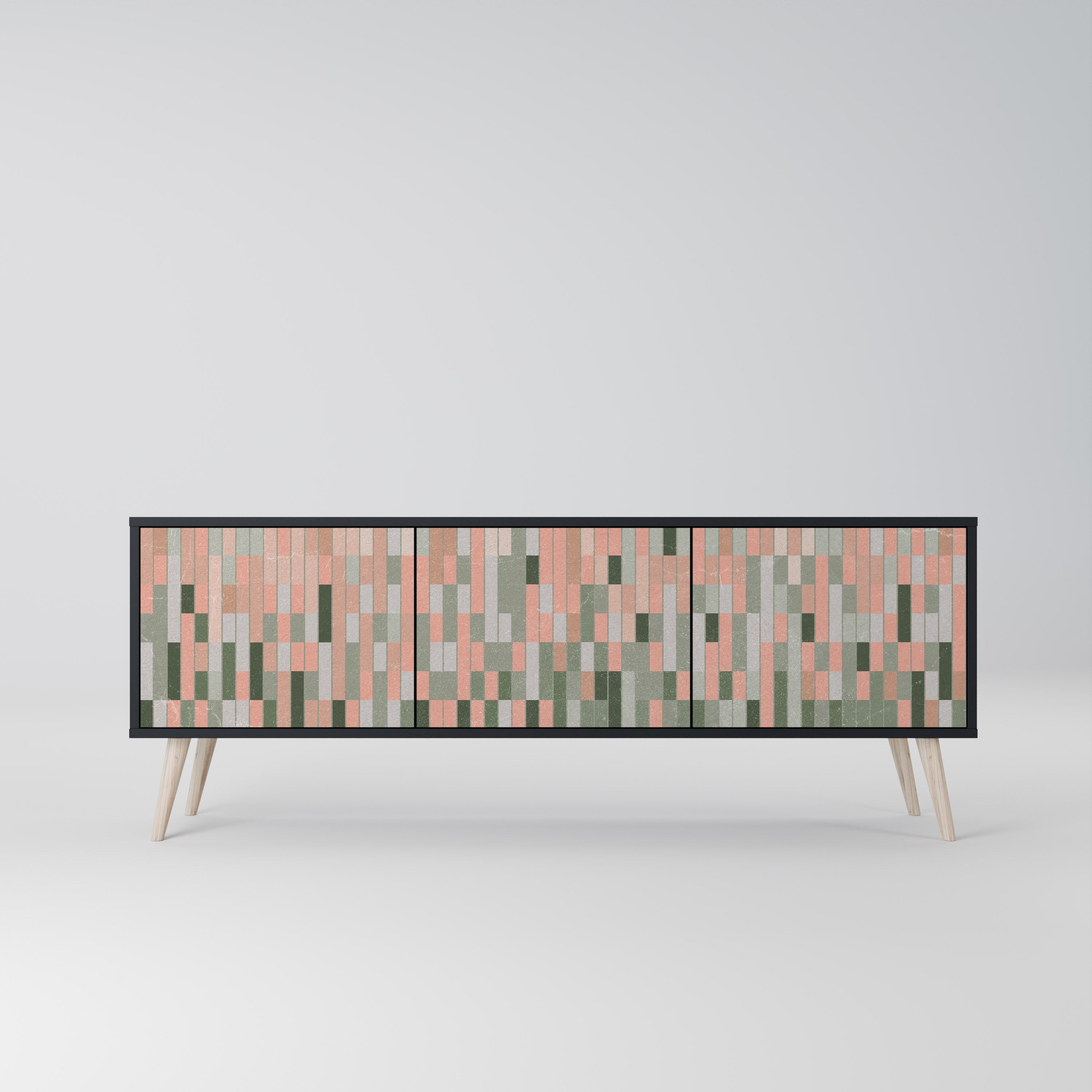 BUILDING THE FUTURE Móvel de TV com 3 Portas em Acabamento Preto