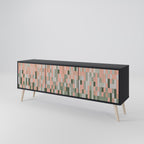 BUILDING THE FUTURE Móvel de TV com 3 Portas em Acabamento Preto