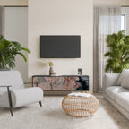 GILDED SWIRLS Móvel de TV com 3 Portas em Acabamento Preto