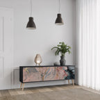 GILDED SWIRLS Móvel de TV com 3 Portas em Acabamento Preto