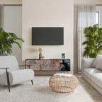 GILDED SWIRLS Móvel de TV com 3 Portas em Acabamento Preto