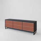 HYPNOTIC GATE Móvel de TV com 3 Portas em Acabamento Preto