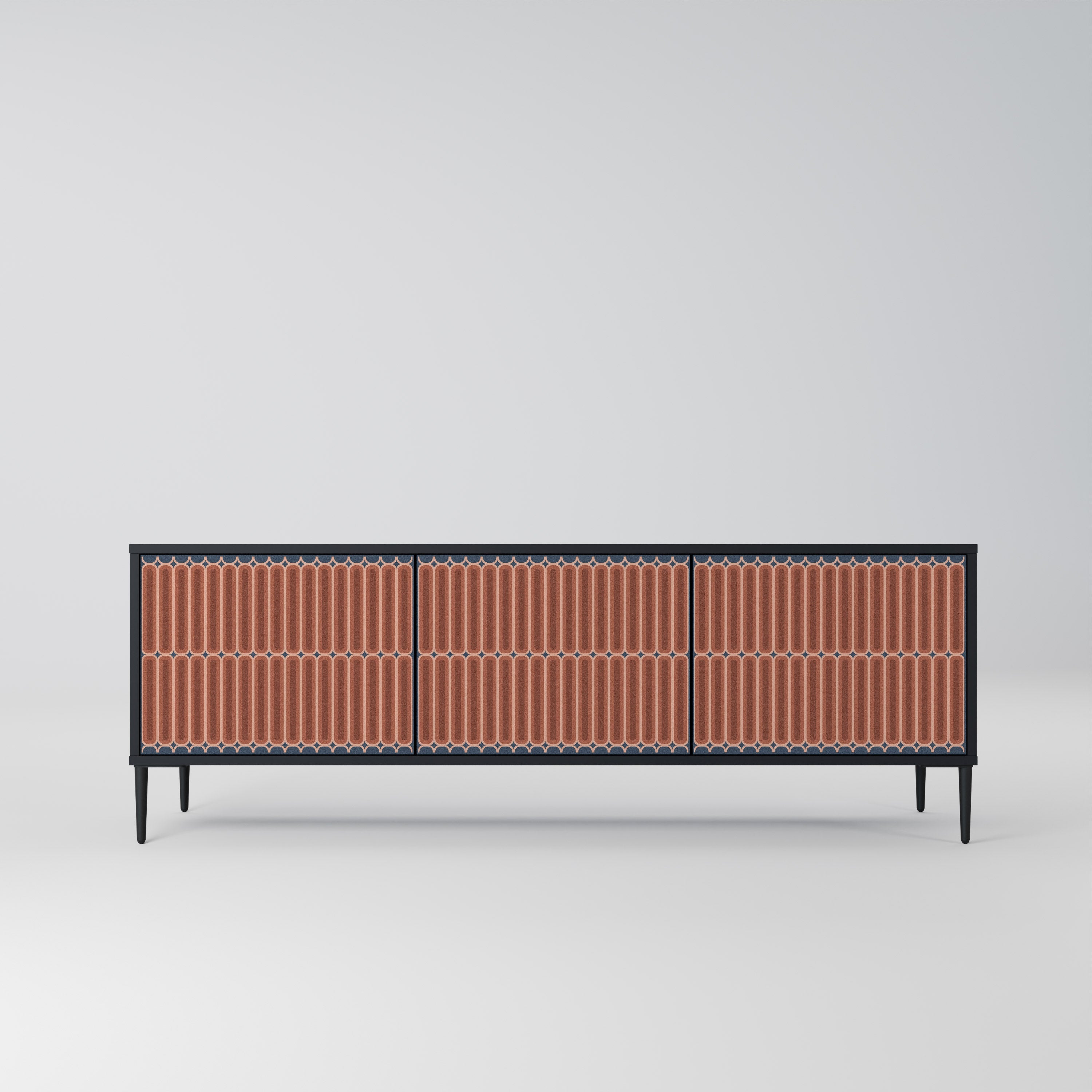 HYPNOTIC GATE Móvel de TV com 3 Portas em Acabamento Preto