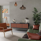 HYPNOTIC GATE Móvel de TV com 3 Portas em Acabamento Preto