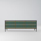 ILUSION GATE Móvel de TV com 3 Portas em Acabamento Preto