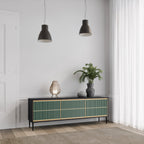 ILUSION GATE Móvel de TV com 3 Portas em Acabamento Preto