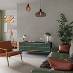 ILUSION GATE Móvel de TV com 3 Portas em Acabamento Preto