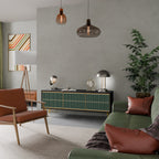 ILUSION GATE Móvel de TV com 3 Portas em Acabamento Preto