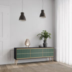 ILUSION GATE Móvel de TV com 3 Portas em Acabamento Preto