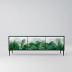 EXPENSIVE NATURE Móvel de TV com 3 Portas em Acabamento Preto