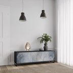 MUTED ARC Móvel de TV com 3 Portas em Acabamento Preto