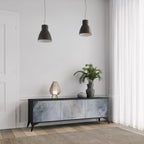 MUTED ARC Móvel de TV com 3 Portas em Acabamento Preto