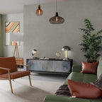 MUTED ARC Móvel de TV com 3 Portas em Acabamento Preto