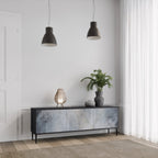 MUTED ARC Móvel de TV com 3 Portas em Acabamento Preto